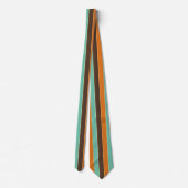 Cravate Motif à rayures vert, noir et orange (Dos)