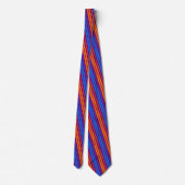 Cravate Motif à rayures verticales orange bleu violet (Dos)