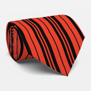 Cravate Motif à rayures verticales orange et noir