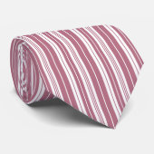 Cravate Motif à rayures verticales rose et blanc (Roulé)