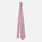 Cravate Motif à rayures verticales rose et blanc (Dos)