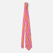 Cravate Motif à rayures verticales rose et orange (Dos)