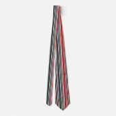 Cravate Motif à rayures verticales rouge noir gris (Dos)