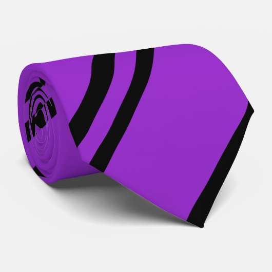 Cravate Motif à rayures violettes noir (Roulé)