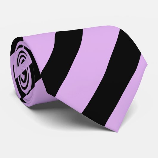 Cravate Motif à rayures violettes noir (Roulé)
