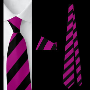 Cravate Motif à rayures violettes noir