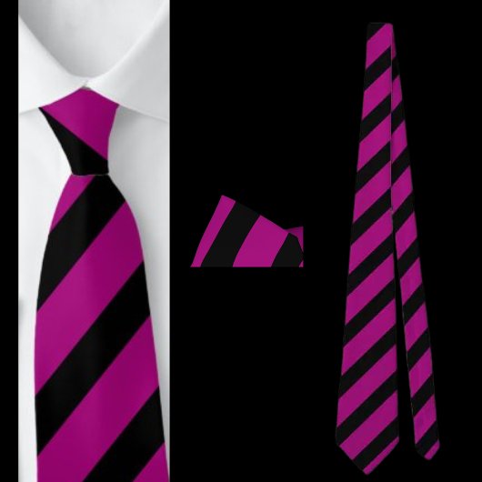 Cravate Motif à rayures violettes noir