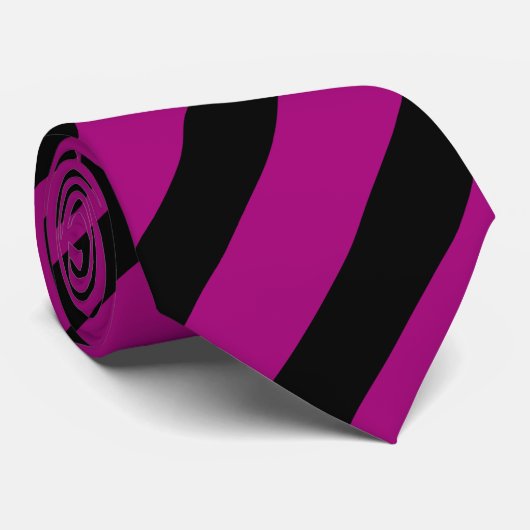 Cravate Motif à rayures violettes noir (Roulé)