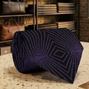 Cravate Motif à répétition symétrique avec bordure violett