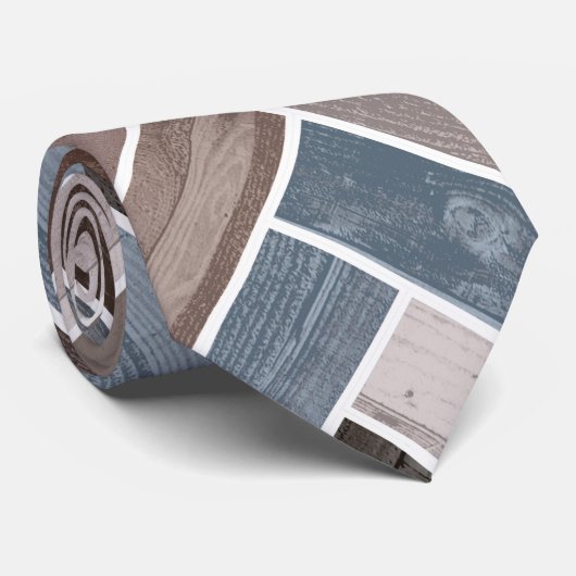 Cravate Motif à squelette en gris Brown bleu (Roulé)