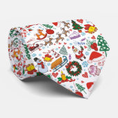 Cravate motif à thème de Noël (Roulé)