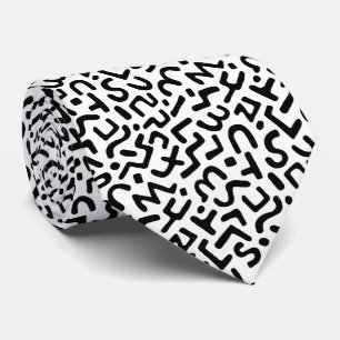 Cravate Motif Abstrait 170822 - Noir sur blanc