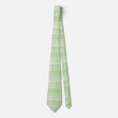 Cravate Motif Abstrait à Damier Vert et Blanc (Devant)