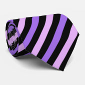 Cravate Motif Abstrait Black Blue Stripes (Roulé)