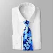 Cravate Motif Abstrait Bleu Camouflage (Attaché)