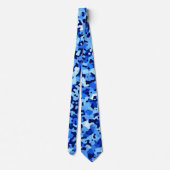 Cravate Motif Abstrait Bleu Camouflage (Dos)