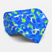 Cravate Motif Abstrait bleu et vert (Roulé)