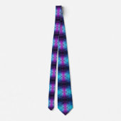 Cravate Motif Abstrait Bleu Et Violet (Dos)