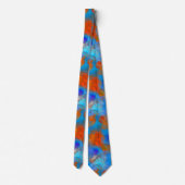 Cravate Motif Abstrait bleu orange (Dos)