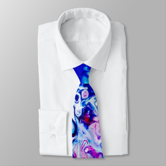 Cravate Motif Abstrait bleu rose (Attaché)