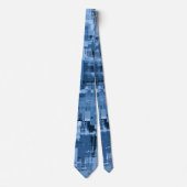 Cravate Motif Abstrait bleu rustique (Devant)