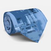 Cravate Motif Abstrait bleu rustique (Roulé)