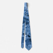 Cravate Motif Abstrait bleu rustique (Dos)