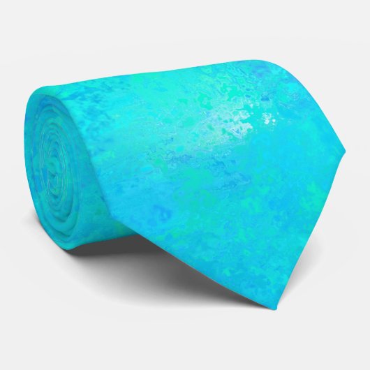 Cravate Motif Abstrait bleu turquoise (Roulé)