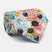 Cravate Motif Abstrait brosse et Pointe Polka (Roulé)
