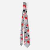 CRAVATE MOTIF ABSTRAIT BULLE ROUGE GRIS (Dos)