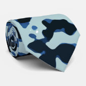 Cravate Motif Abstrait Camo noir bleu (Roulé)