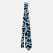Cravate Motif Abstrait Camo noir bleu (Dos)