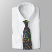 Cravate Motif Abstrait coloré Wavy Lines (Attaché)