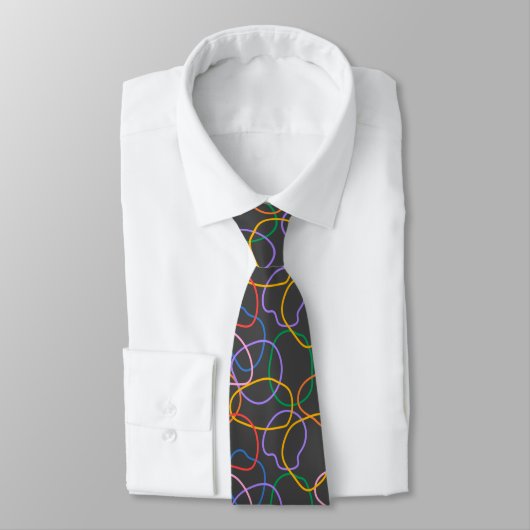 Cravate Motif Abstrait coloré Wavy Lines (Attaché)