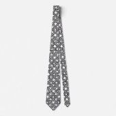 Cravate Motif abstrait corde noire et blanche collier (Devant)