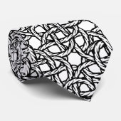 Cravate Motif abstrait corde noire et blanche collier (Roulé)