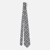 Cravate Motif abstrait corde noire et blanche collier (Dos)