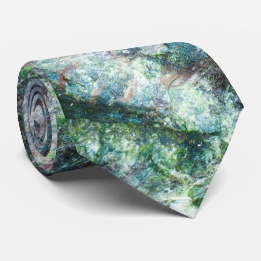 Cravate Motif abstrait d'algues sur la pierre (Roulé)