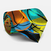 Cravate Motif abstrait de basket-balls (Roulé)