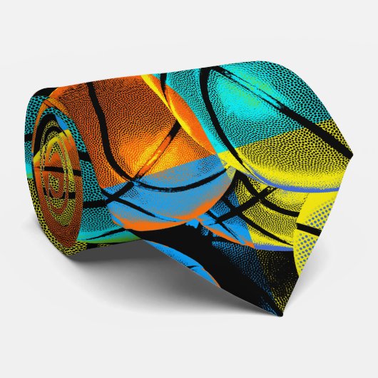 Cravate Motif abstrait de basket-balls (Roulé)