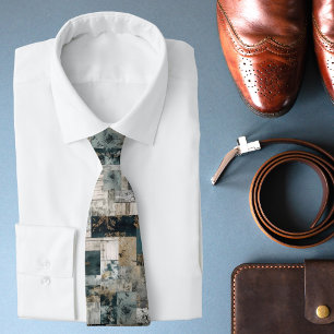 Cravate Motif Abstrait de Collage Tendance de Style Modern