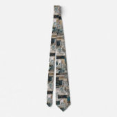 Cravate Motif Abstrait de Collage Tendance de Style Modern (Dos)