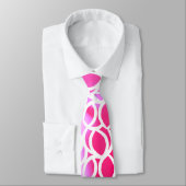 Cravate Motif Abstrait de la ligne blanche sur Pink Ombre (Attaché)