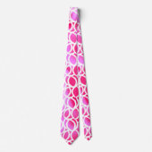 Cravate Motif Abstrait de la ligne blanche sur Pink Ombre (Devant)