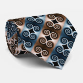 Cravate Motif Abstrait de la spirale marine et or (Roulé)