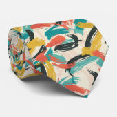 Cravate Motif Abstrait de poussée de pinceau (Roulé)