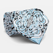 Cravate Motif Abstrait de répétition bleu noir blanc (Roulé)