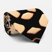 Cravate Motif Abstrait de soccer mi-ton noir de biege (Roulé)