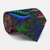 Cravate Motif Abstrait de spirales colorées (Roulé)
