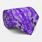 Cravate Motif Abstrait Diamond-y violet (Roulé)